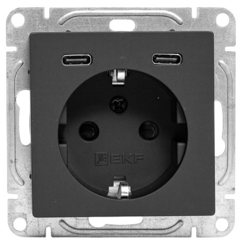 фото Розетка с заземлением с 2 USB  EKF UP1-SOB-111-2USBC в Воронеже