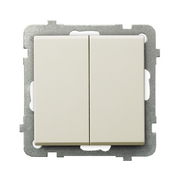 

Выключатель Ospel LP-2R/m/27 для двух групп ламп, 16AX, 250V, 3520W, IP-20, клеммы безвинтовые, экрю, LP-2R/m/27