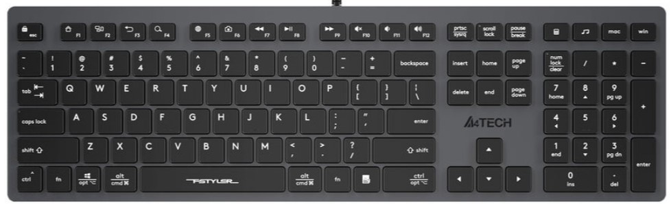 

Клавиатура A4Tech Fstyler FX50 серый USB slim Multimedia (1624628), Fstyler FX50