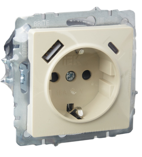 фото Розетка с заземлением  IEK BR-R14-16-U22-018-K10 в Уфе