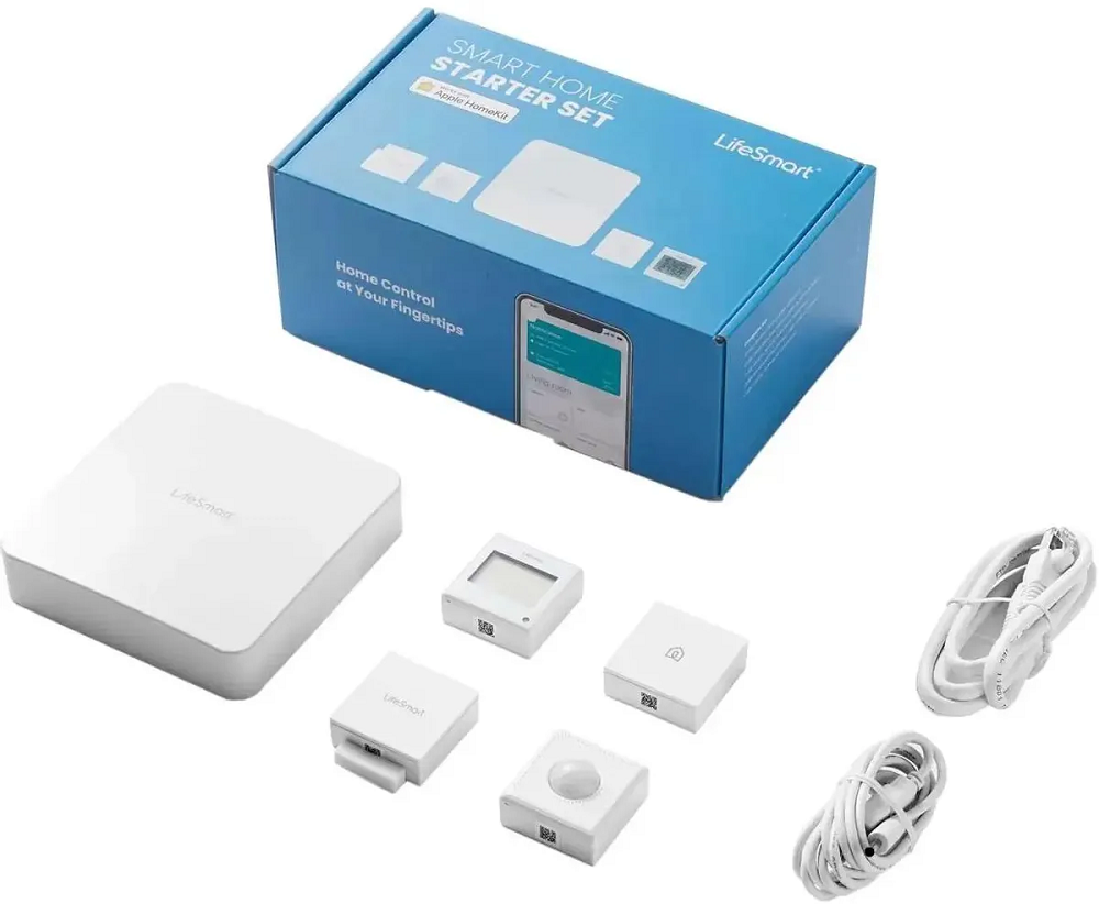 

Комплект LifeSmart LS215 умная станция, датчик движения, датчик состояния окружающей среды, пульт, датчик открывания двери, LS215