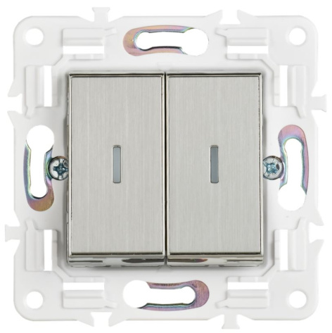фото Переключатель двухклавишный  IEK SK-V22-1-10-K50