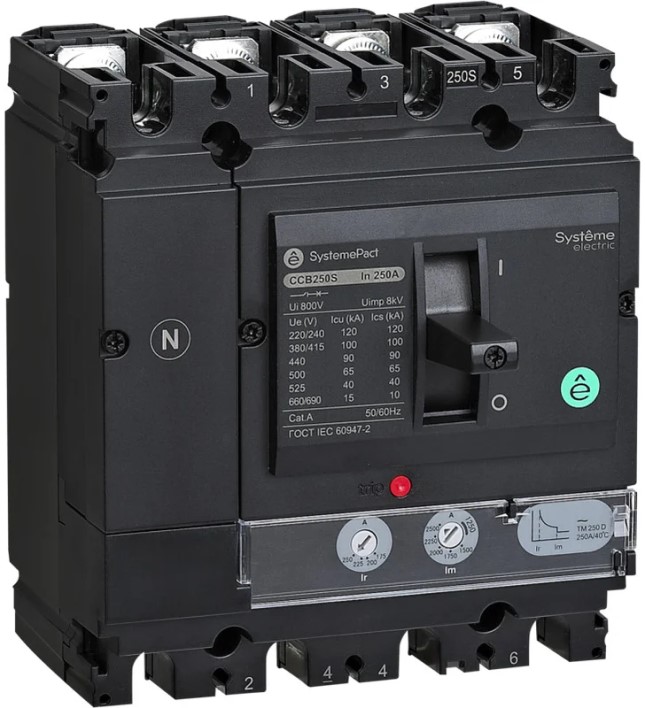 

Автоматический выключатель в литом корпусе Systeme Electric SPC160S125L4DF SYSTEMEPACT CCB160 100KA 4P4D TMD125 рычаг, SPC160S125L4DF