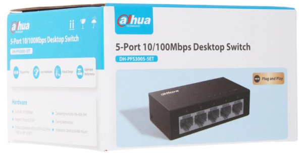 фото Коммутатор неуправляемый Dahua DH-PFS3005-5ET в Омске