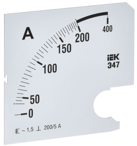 Изображение товара Шкала IEK IPA20D-SC-0200 для амперметра Э47 96x96мм класс точности 1,5
