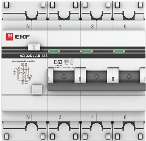 фото Автомат дифференциальный EKF DA32-63-300S-4P-pro в Красноярске