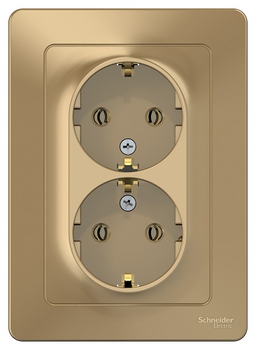 

Розетка Schneider Electric BLNRS001024 2-ая с/з без шторок, 16А, 250В Титан внутр, BLNRS001024