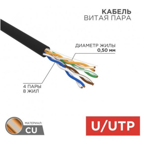 фото Кабель витая пара U/UTP 5e кат. 4 пары Rexant 01-0045-R в Самаре
