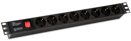 фото Блок розеток 19", 8 розеток Hyperline SHE19-8SH-S-IEC в Уфе