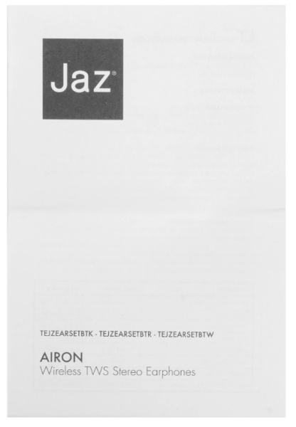 фото Наушники TWS SBS Jaz Airon, Bluetooth, Внутриканальные, Серый, [TEJZEARSETBTK]