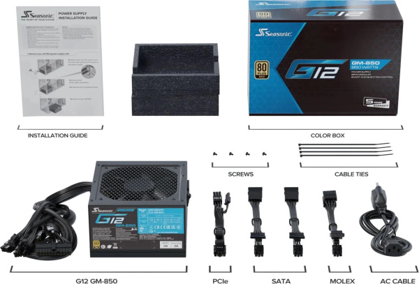 фото Блок питания ATX SeaSonic G12 GM-850 в Казани