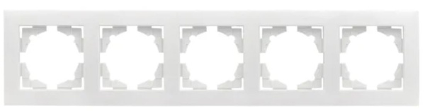 Изображение товара Рамка пятипостовая EKF Валенсия белая IP20 для электроустановочных изделий