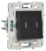фото Переключатель двухклавишный IEK SK-V22-1-10-K02