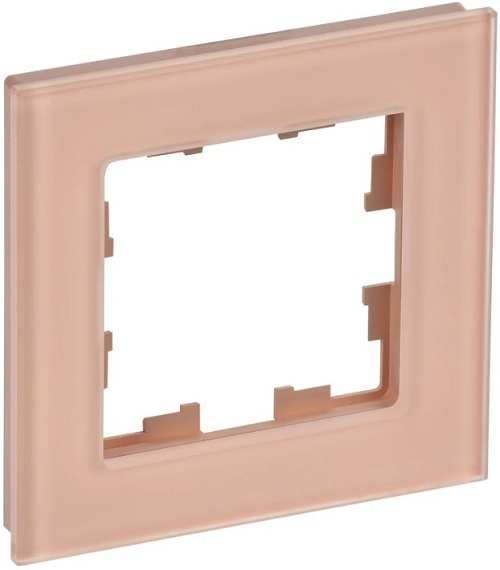 

Рамка одинарная IEK BR-M12-G-31-K96 BRITE РУ-1-2-БрП Стекло Персиковый матовый, BR-M12-G-31-K96