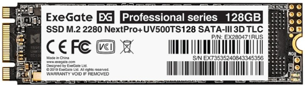 фото Накопитель SSD M.2 2280 Exegate NextPro+ UV500TS128 в Уфе 128 ГБ