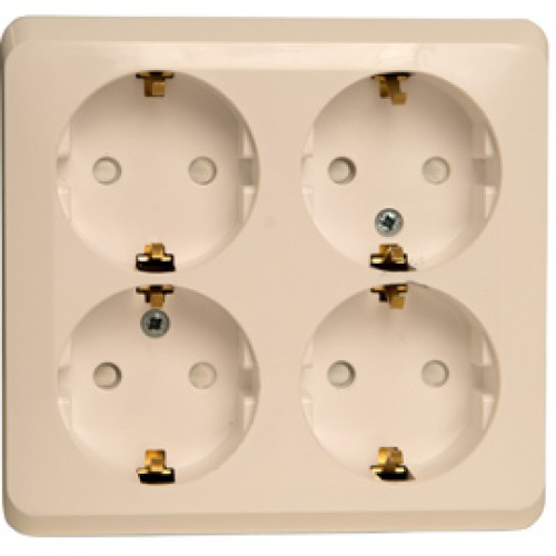 

Розетка Schneider Electric PA16-208K Этюд 4-ая, с заземлением, со шторками, наружная, 16 А, 250 В, 3680 Вт, IP20, в сборе (кремовая), PA16-208K