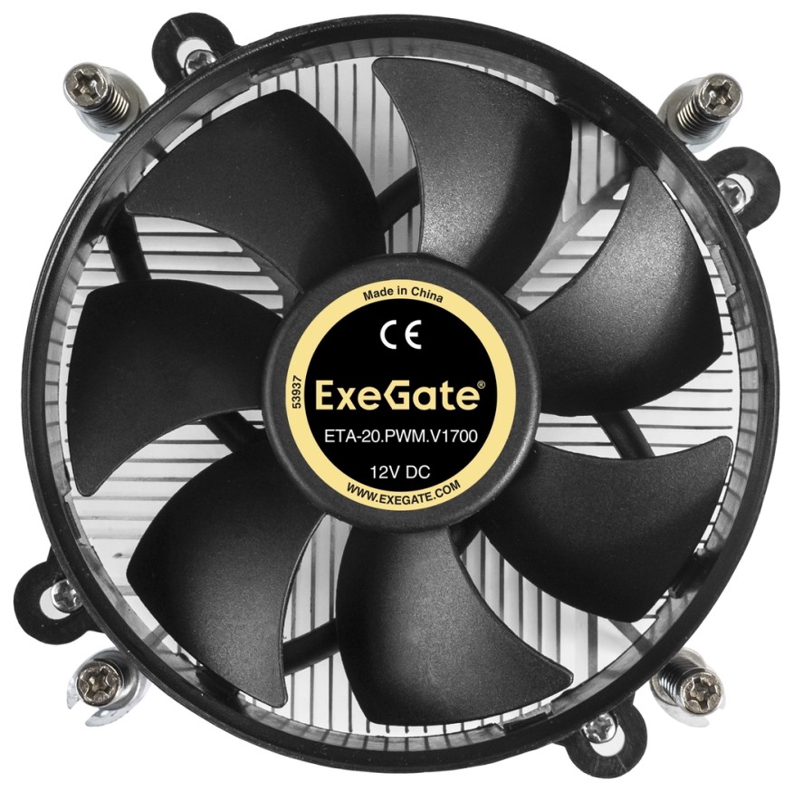 

Кулер Exegate ETA-20.PWM.V1700 EX292655RUS LGA1150/1151/1155/1156/1200/1700 (Al, fan 95mm, 1200-2600rpm, 4pin, 17-23.5dBA, TDP 100W) color box, ETA-20.PWM.V1700