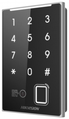 

Считыватель HIKVISION DS-K1109DKFB-QR Desfire, Mifare 1, Felica карт с поддержкой BT, отпечатков пальца; ПИН-код; QR-код, DS-K1109DKFB-QR