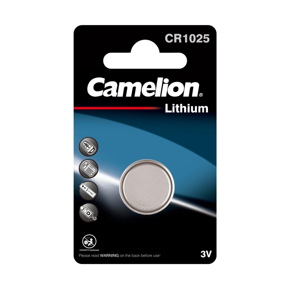 

Батарейка Camelion CR1025-BP1 CR1025, 3 В, 30 мА.ч, 1 шт в упаковке, CR1025-BP1