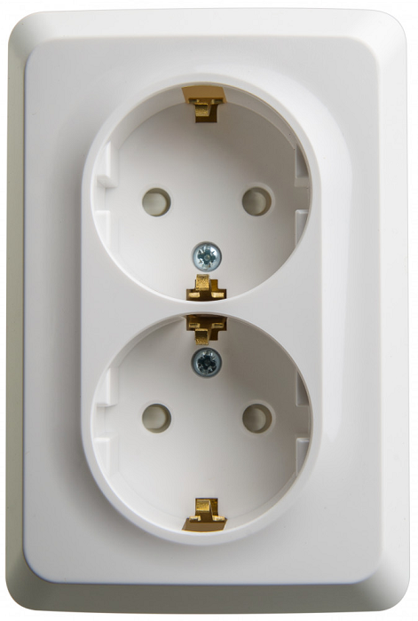 

Розетка Schneider Electric PA16-108B 2-ая угловая с/з со шторками 16А 250B белый, PA16-108B