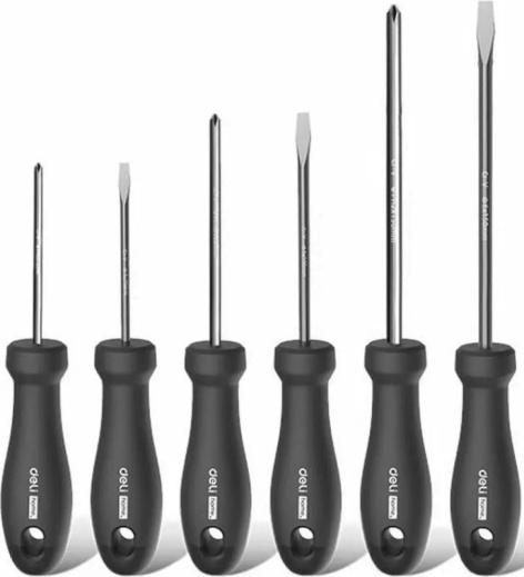 Изображение товара Набор отверток DELI HT1006 Home Series Black для ремонта и монтажа