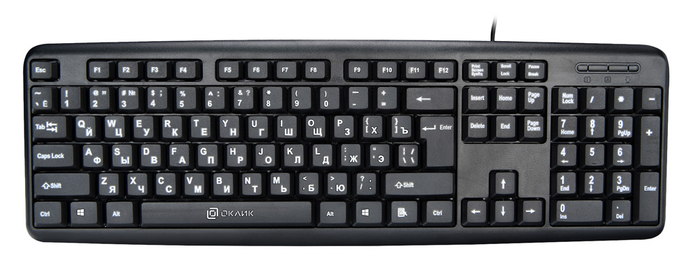

Клавиатура Oklick 180MV2 черная USB (1185956), 180MV2