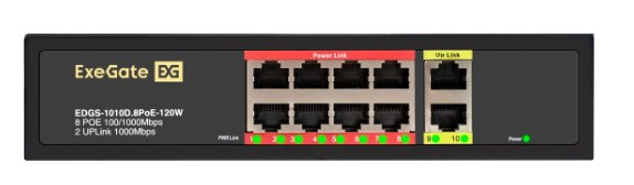 фото Коммутатор неуправляемый Exegate EDGS-1010D.8PoE-120W в Екатеринбурге