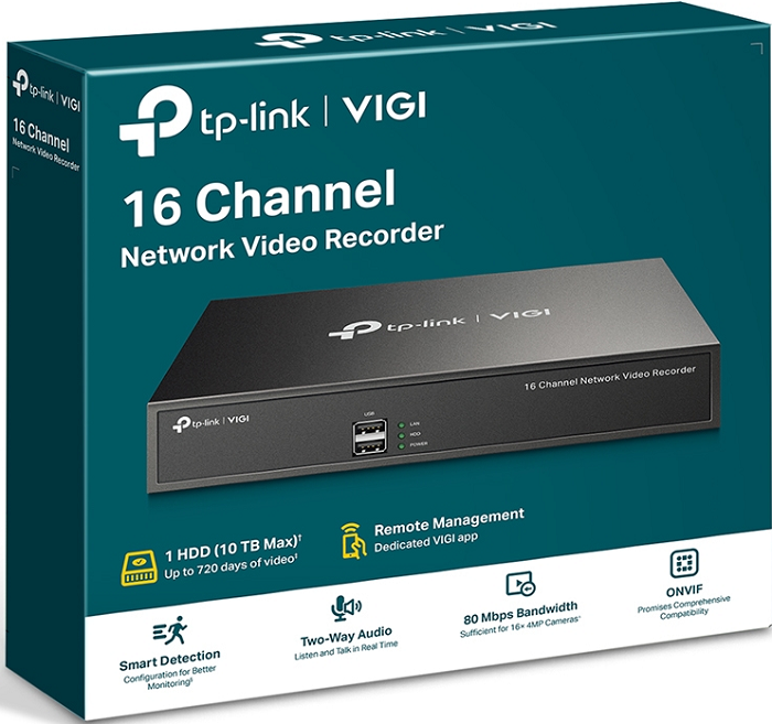 

Видеорегистратор TP-LINK VIGI NVR1016H 16 Channel Network Video Recorder SPEC: H.265+/H.265/H.264+/H.264, Up to 8MP resolution, 80 Mbps Incoming Bandw, VIGI NVR1016H