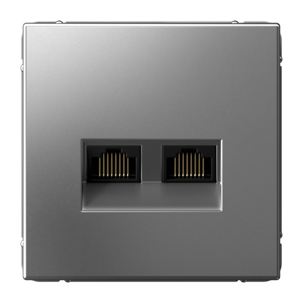 

Розетка компьютерная Systeme Electric GAL000988 ArtGallery двойная RJ45+RJ45, кат.6А, механизм, Сталь, GAL000988