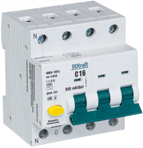Изображение товара Автомат DEKraft 16221DEK - защита от сверхтоков и токов утечки