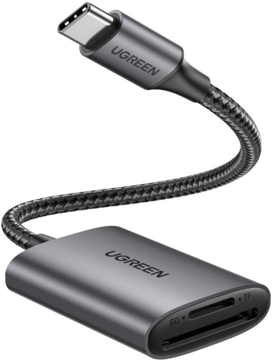

Карт-ридер UGREEN CM401 80888 USB-C to SD/TF, цвет: серый, CM401