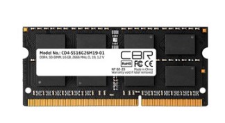 

Модуль памяти SODIMM DDR4 16GB CBR CD4-SS16G26M19-01 PC4-21300, 2666MHz, CL19, 1.2V, CD4-SS16G26M19-01
