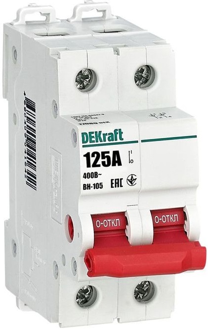 

Выключатель-разъединитель DEKraft 17089DEK 2Р 125А ВН-105, 17089DEK