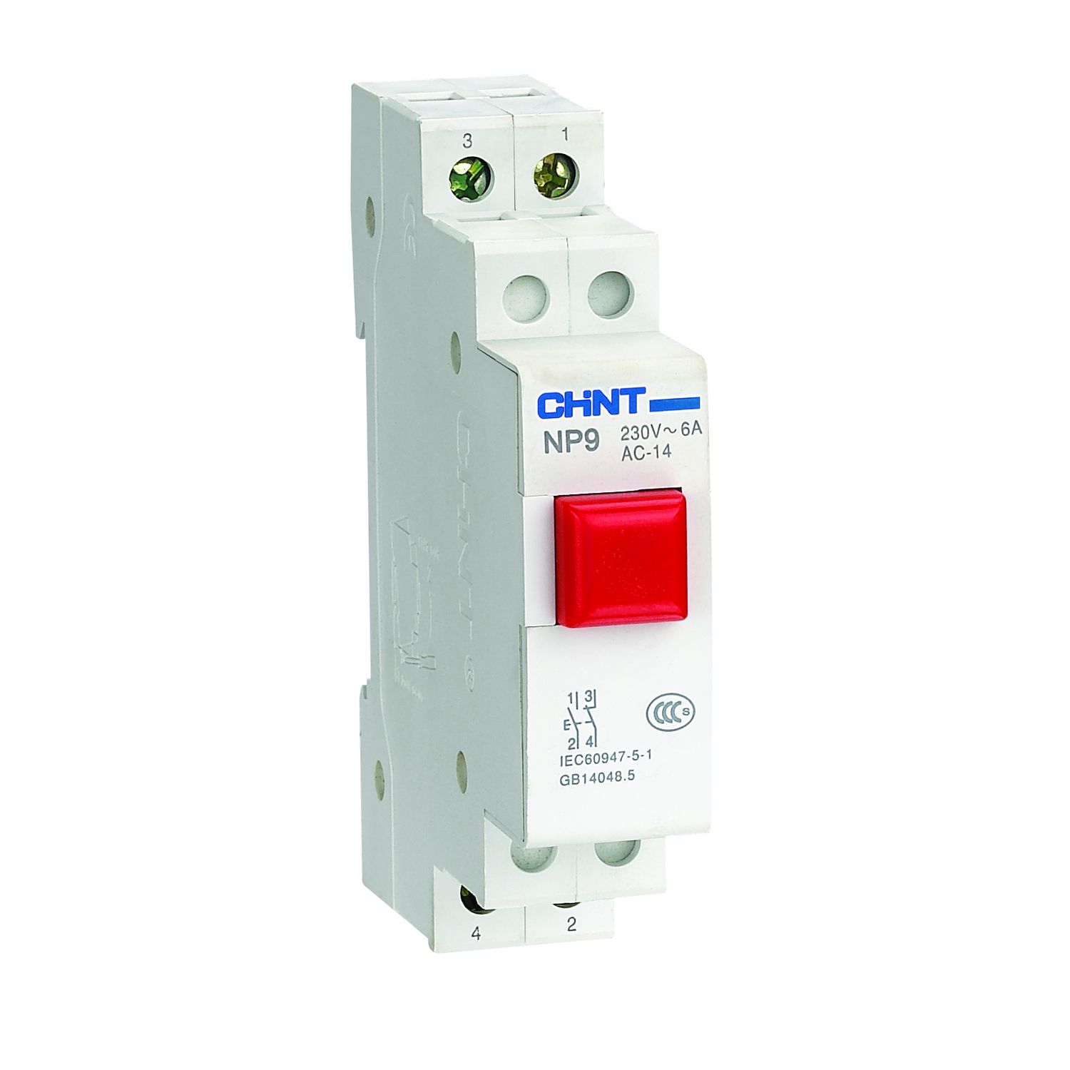 

Кнопка модульная CHINT 584057 NP9-01/2 без подсветки 1НЗ красн. (R), 584057