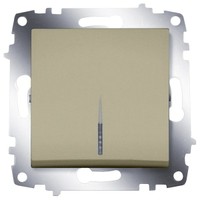 

Выключатель ABB 619-011400-201 Cosmo одноклавишный, с подсветкой, 10А, 250В, IP20 (титаниум), 619-011400-201