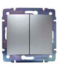 

Выключатель Legrand 770105 Valena двухклавишный, в рамку, 10А, 250В, IP20 (сх.5+5) (алюминий), 770105