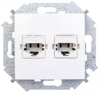 

Розетка Simon 1591589-030 Simon 15 Белый ТЛФ 2-я RJ11, винт.заж., 1591589-030