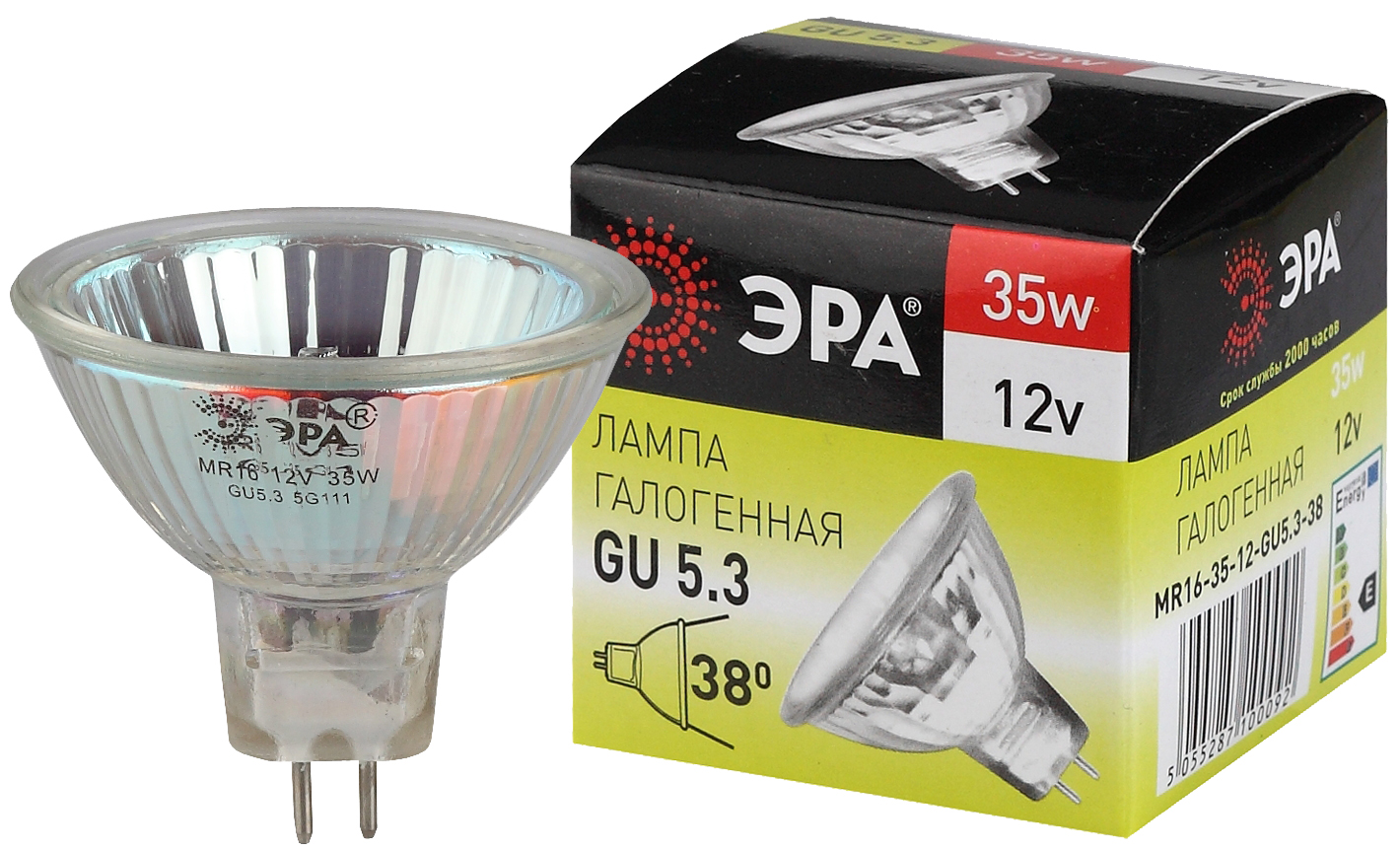 

Лампа галогенная ЭРА C0027355 GU5.3-MR16-35W-12V-CL (софит, 35Вт, нейтр, GU5.3), C0027355