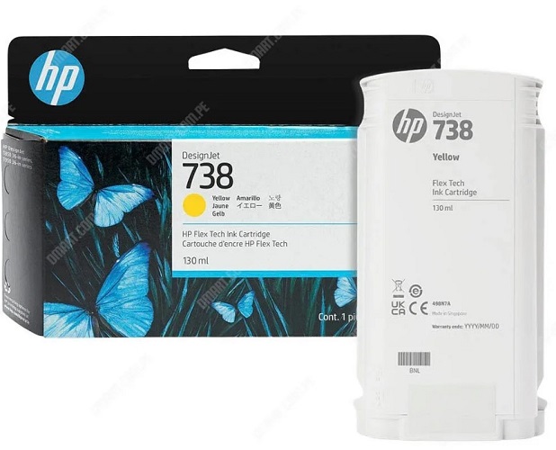

Картридж HP 738 498N7A 130-ml Yellow DesignJet Ink, 738