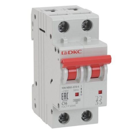 Изображение товара Автоматический выключатель DKC MD63-2D13-6 для защиты цепей