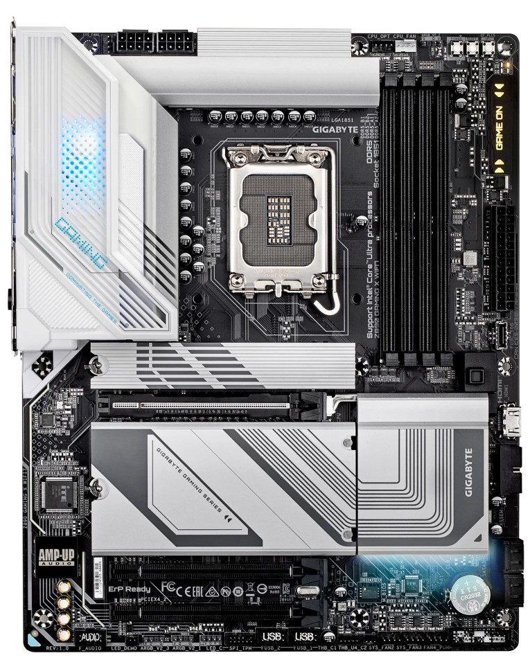 

Материнская плата ATX GIGABYTE Z890 GAMING X WIFI7 (LGA1851, Z890, 4*DDR5 (8800), 4*SATA 6G RAID, 4*M.2, PCI-E, 2.5Glan, WiFi, BT, 2*USB 3.2, 4*USB 2., Z890 GAMING X WIFI7
