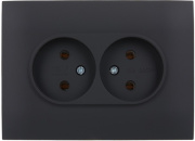 фото Розетка двухместная без заземления IEK SK-R20-10-K53-F