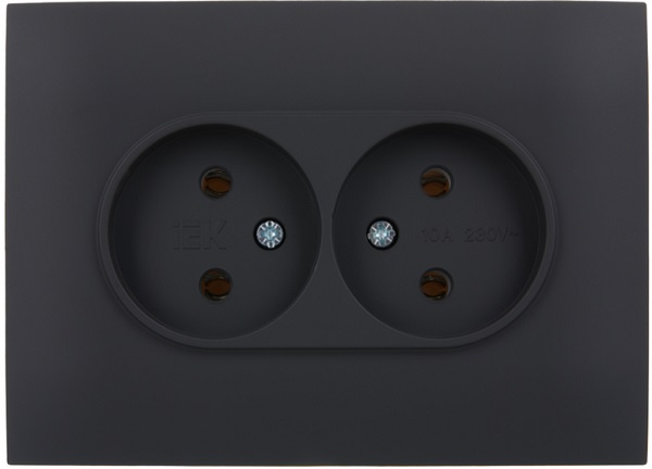 фото Розетка двухместная без заземления в сборе IEK SK-R20-10-K53-F в Челябинске