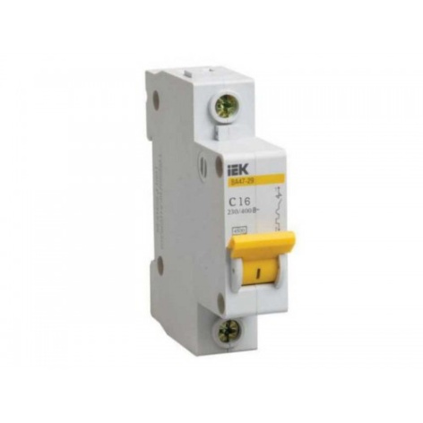 Изображение товара Автоматический выключатель IEK MVA20-1-016-C 16А для защиты цепей IP20
