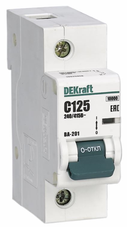 

Автоматический выключатель DEKraft 13014DEK 1Р 80А х-ка D ВА-201 10кА, 13014DEK