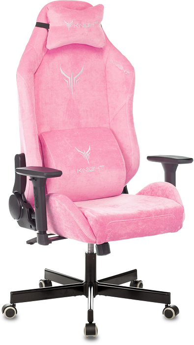 

Кресло Бюрократ KNIGHT N1 PINK ткань, розовый Velvet 36 с подголов. крестовина металл, KNIGHT N1 PINK