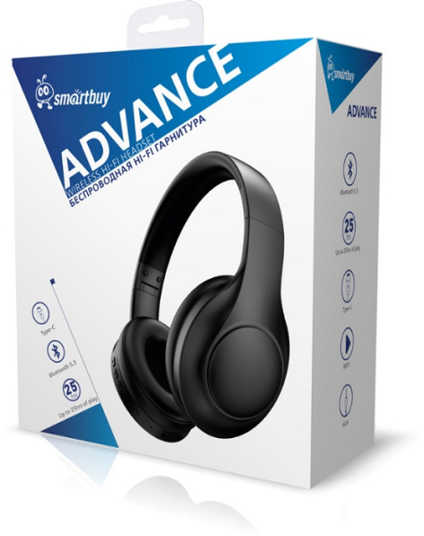 фото Беспроводные наушники SmartBuy ADVANCE, Bluetooth, Накладные, Черный, [SBH911] в Ростове-на-Дону