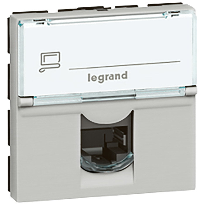 

Розетка Legrand 079454 - Программа Mosaic - RJ45, категория 5е, UTP, 2 модуля, алюминий, 079454