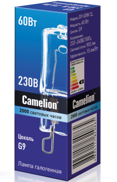 фото Лампа галогенная Camelion G9 60W CL в Челябинске