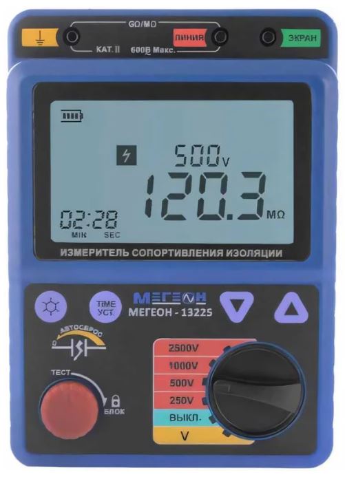 

Измеритель МЕГЕОН 13225 сопротивления изоляции (мегаомметр), 13225